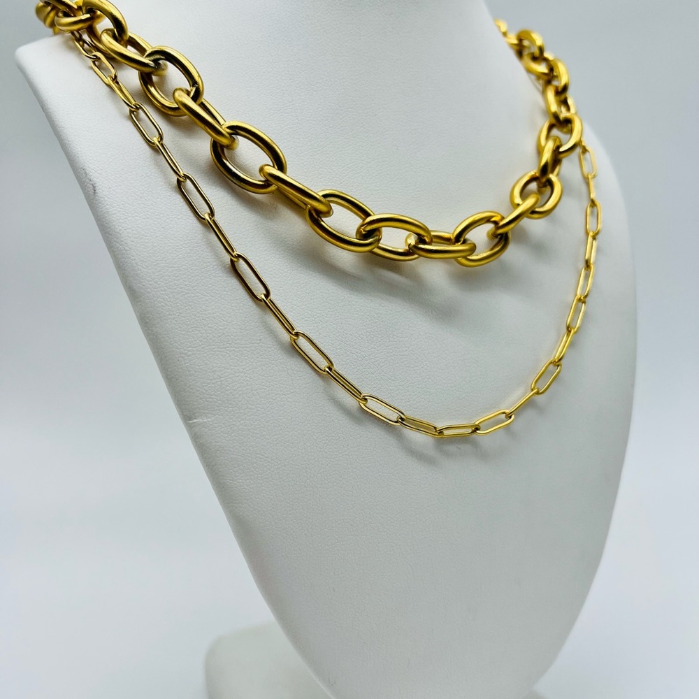 14K gold fill chunky set of 2 necklaces